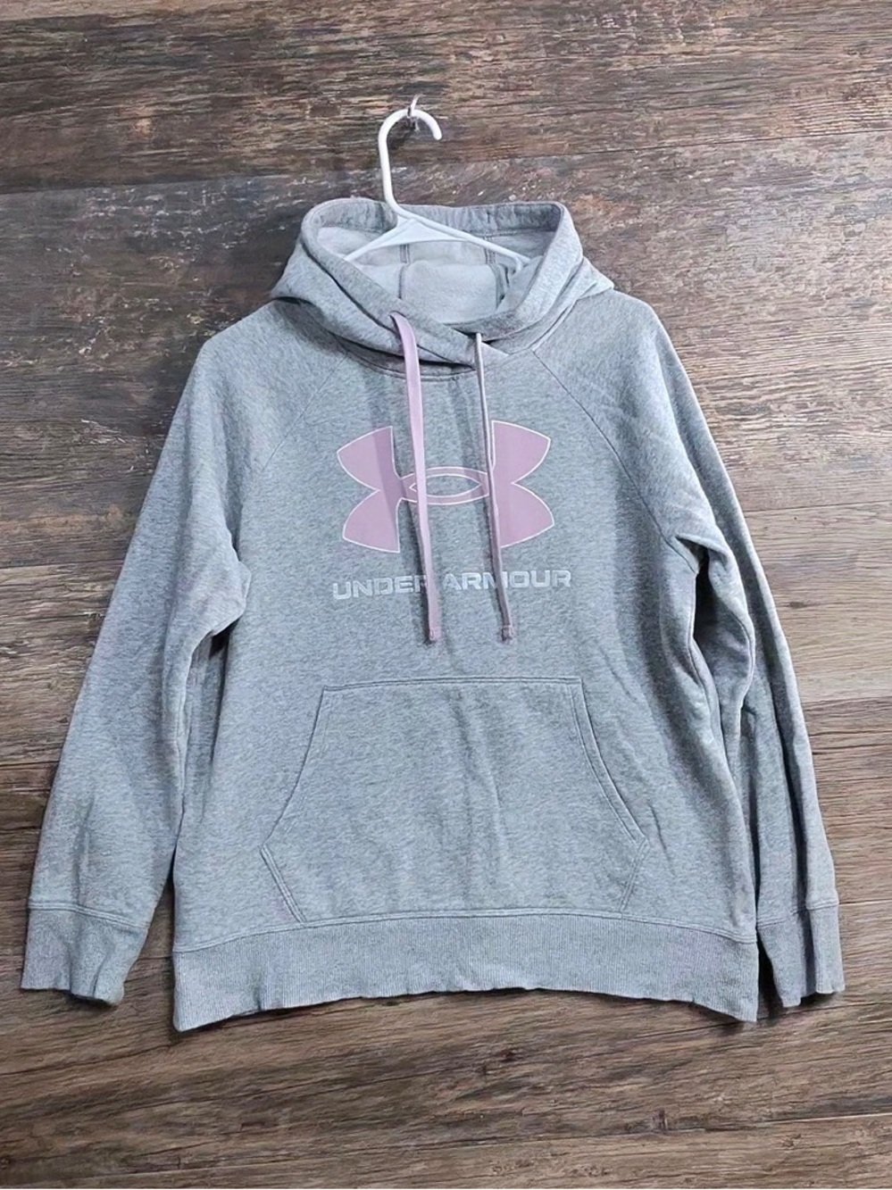 Under Armour Gray Hoodie with Pink Logo